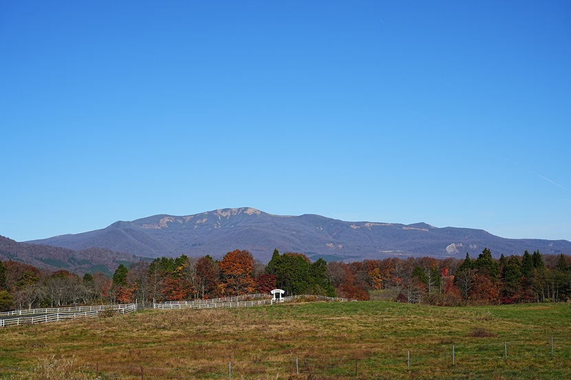 栗駒山の初雪の風景